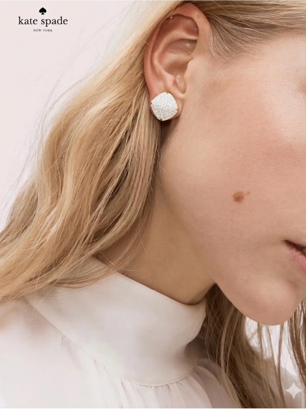 ♠️ Kate Spade New York Clay Pave Small Square Studs ♠️